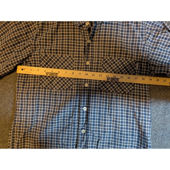 Carhartt Shirt Men's Medium Button Up Short Sleeve Relaxed Fit Blue Plaid - Picture 3 of 11